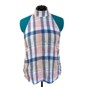 High neck sleeveless summer blouse